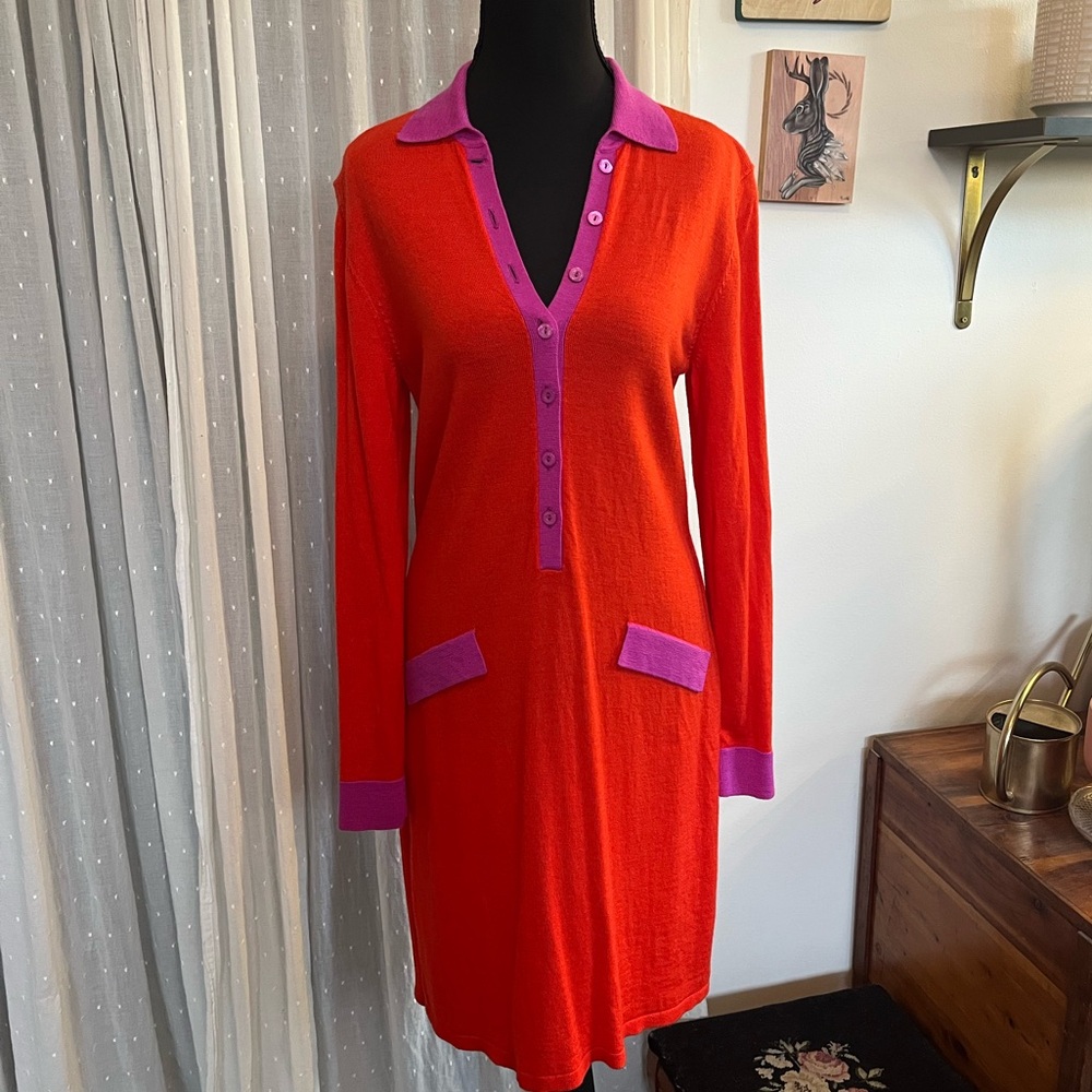 Trina Turk Merino Wool Polo Dress Mod 60’s